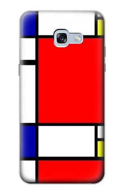 S0157 Composition Red Blue Yellow Etui Coque Housse pour Samsung Galaxy A5 (2017)