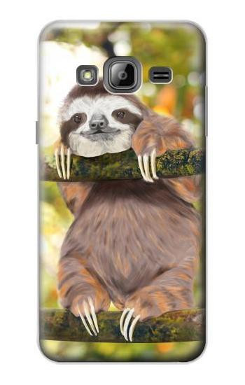 S3138 Cute Baby Sloth Paint Etui Coque Housse pour Samsung Galaxy J3 (2016)