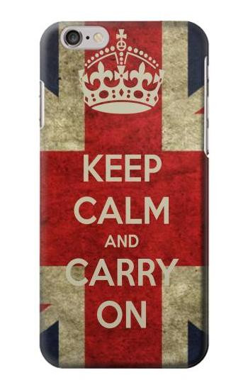 S0674 Keep Calm and Carry On Etui Coque Housse pour iPhone 6 6S