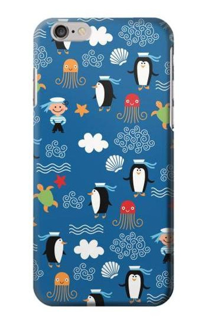 S2572 Marine Penguin Pattern Etui Coque Housse pour iPhone 6 6S