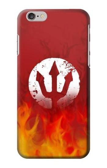 S2803 Fire Red Devil Spear Symbol Etui Coque Housse pour iPhone 6 6S