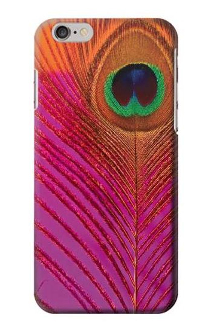 S3201 Pink Peacock Feather Etui Coque Housse pour iPhone 6 6S