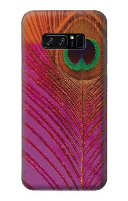 S3201 Pink Peacock Feather Etui Coque Housse pour Note 8 Samsung Galaxy Note8