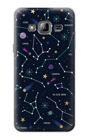 S3220 Star Map Zodiac Constellations Etui Coque Housse pour Samsung Galaxy J3 (2016)