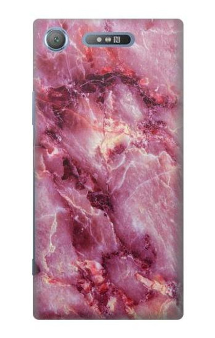 S3052 Pink Marble Graphic Printed Etui Coque Housse pour Sony Xperia XZ1