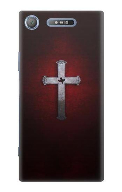 S3160 Christian Cross Etui Coque Housse pour Sony Xperia XZ1