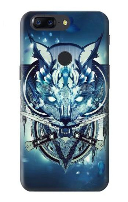 S1135 Wolf with knives Rock Etui Coque Housse pour OnePlus 5T