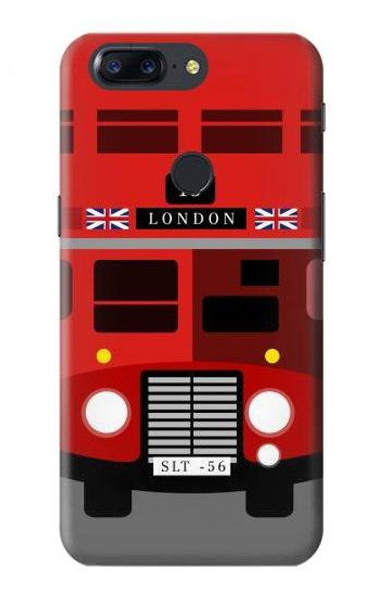 S2058 England British Double Decker Bus Etui Coque Housse pour OnePlus 5T