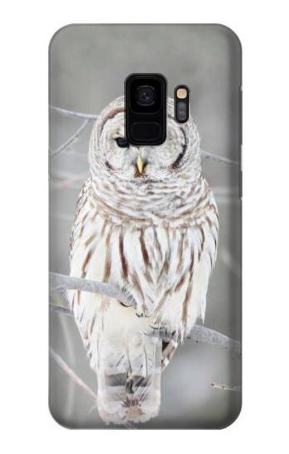 S1566 Snowy Owl White Owl Etui Coque Housse pour Samsung Galaxy S9