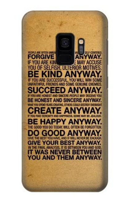 S2513 Mother Teresa Anyway Quotes Etui Coque Housse pour Samsung Galaxy S9