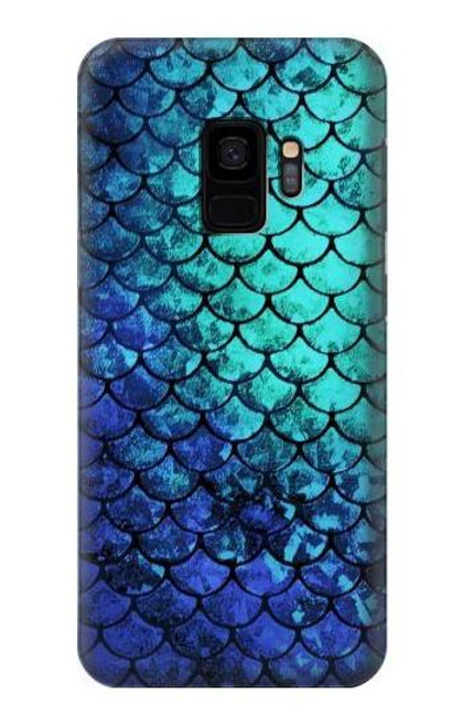 S3047 Green Mermaid Fish Scale Etui Coque Housse pour Samsung Galaxy S9