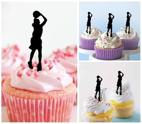 TA0149 Basketball Three Point Shooting Guard Cupcake Toppers Acrylique De Mariage Joyeux anniversaire pour Gâteau Partie Décoration 10 Pièces