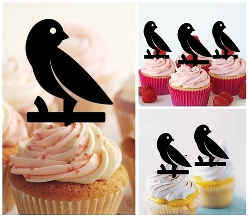 TA0296 Parrot Cupcake Toppers Acrylique De Mariage Joyeux anniversaire pour Gâteau Partie Décoration 10 Pièces