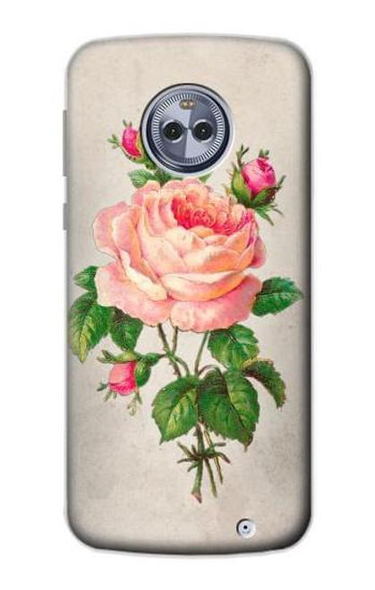 S3079 Vintage Pink Rose Etui Coque Housse pour Motorola Moto X4 S3079 Vintage Pink Rose Etui Coque Housse pour Motorola Moto X4