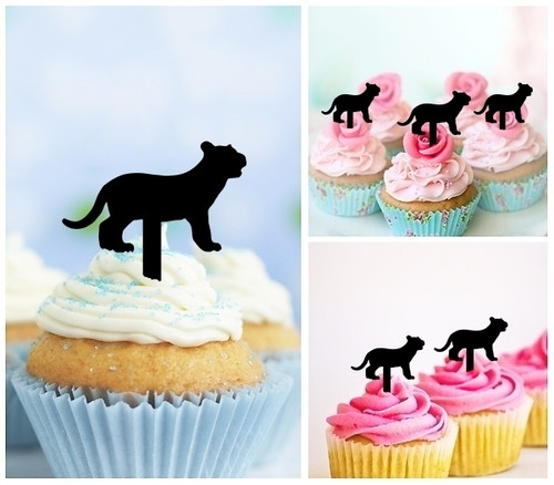 TA0518 Baby Lion Cupcake Toppers Acrylique De Mariage Joyeux anniversaire pour Gâteau Partie Décoration 10 Pièces
