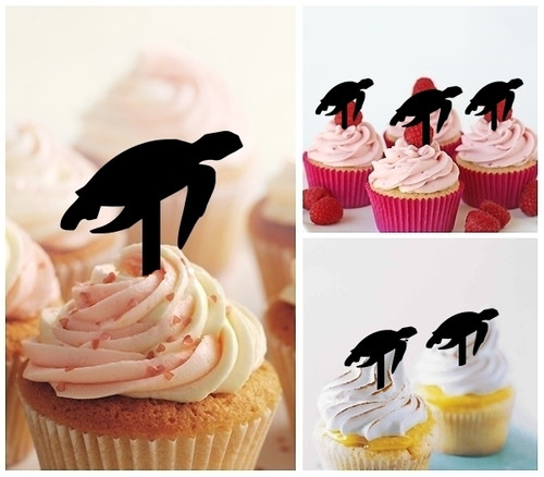 TA0630 Sea Turtle Cupcake Toppers Acrylique De Mariage Joyeux anniversaire pour Gâteau Partie Décoration 10 Pièces TA0630 Sea Turtle Cupcake Toppers Acrylique De Mariage Joyeux anniversaire pour Gâteau Partie Décoration 10 Pièces