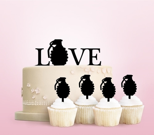 TC0047 Love Explosion Cake Cupcake Toppers Acrylique De Mariage Joyeux pour Gâteau Partie Décoration 11 Pièces