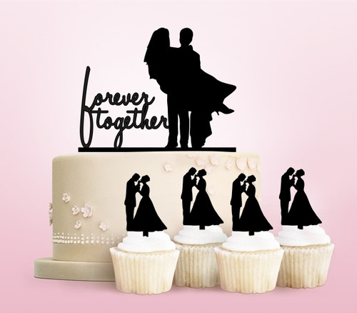 TC0062 Forever Together Cake Cupcake Toppers Acrylique De Mariage Joyeux pour Gâteau Partie Décoration 11 Pièces