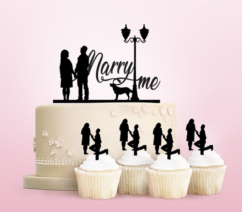 TC0156 Marry Me Cake Cupcake Toppers Acrylique De Mariage Joyeux pour Gâteau Partie Décoration 11 Pièces