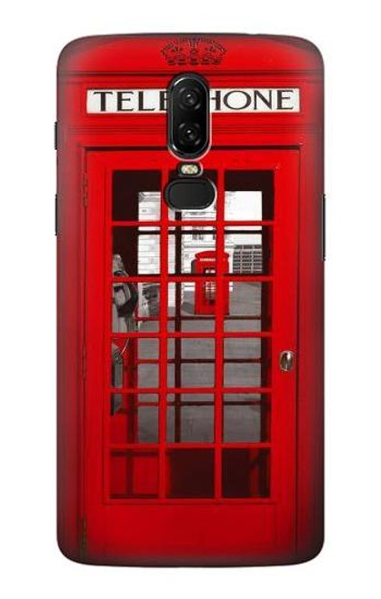 S0058 British Red Telephone Box Etui Coque Housse pour OnePlus 6