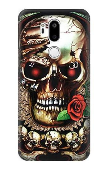 S0753 Skull Wing Rose Punk Etui Coque Housse pour LG G7 ThinQ