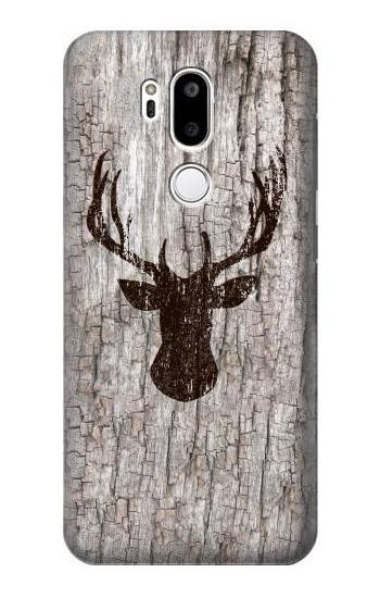 S2505 Reindeer Head Old Wood Texture Graphic Etui Coque Housse pour LG G7 ThinQ