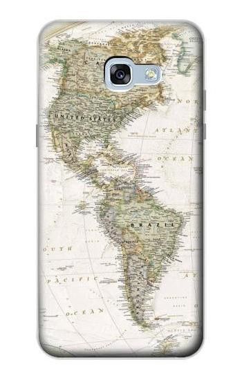 S0604 World Map Etui Coque Housse pour Samsung Galaxy A5 (2017)