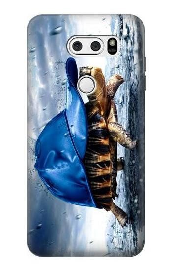 S0084 Turtle in the Rain Etui Coque Housse pour LG V30, LG V30 Plus, LG V30S ThinQ, LG V35, LG V35 ThinQ