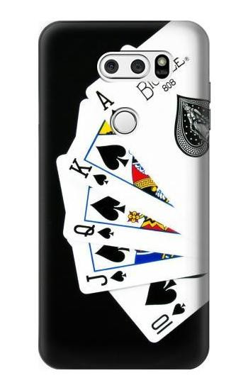 S1078 Poker Royal Straight Flush Etui Coque Housse pour LG V30, LG V30 Plus, LG V30S ThinQ, LG V35, LG V35 ThinQ