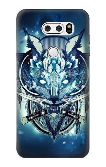 S1135 Wolf with knives Rock Etui Coque Housse pour LG V30, LG V30 Plus, LG V30S ThinQ, LG V35, LG V35 ThinQ