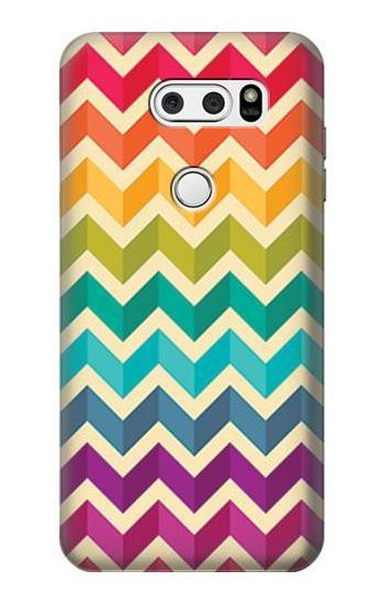 S2362 Rainbow Colorful Shavron Zig Zag Pattern Etui Coque Housse pour LG V30, LG V30 Plus, LG V30S ThinQ, LG V35, LG V35 ThinQ