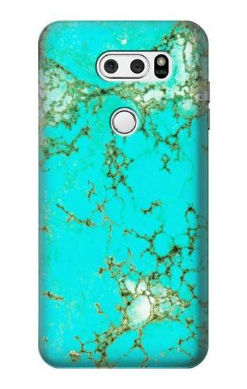 S2377 Turquoise Gemstone Texture Graphic Printed Etui Coque Housse pour LG V30, LG V30 Plus, LG V30S ThinQ, LG V35, LG V35 ThinQ