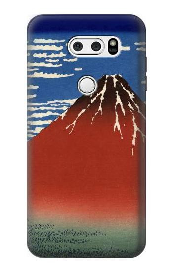 S2390 Katsushika Hokusai Red Fuji Etui Coque Housse pour LG V30, LG V30 Plus, LG V30S ThinQ, LG V35, LG V35 ThinQ