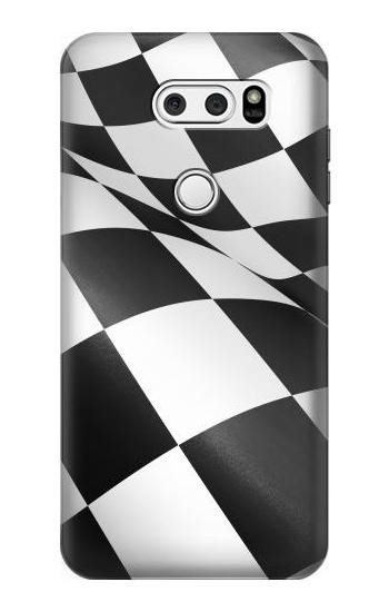 S2408 Checkered Winner Flag Etui Coque Housse pour LG V30, LG V30 Plus, LG V30S ThinQ, LG V35, LG V35 ThinQ