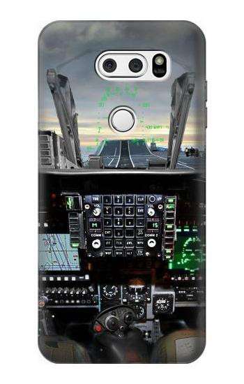 S2435 Fighter Jet Aircraft Cockpit Etui Coque Housse pour LG V30, LG V30 Plus, LG V30S ThinQ, LG V35, LG V35 ThinQ
