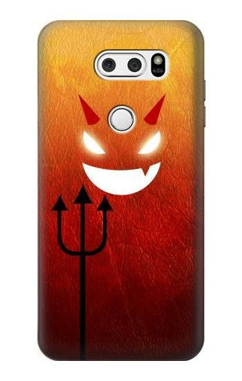 S2454 Red Cute Little Devil Cartoon Etui Coque Housse pour LG V30, LG V30 Plus, LG V30S ThinQ, LG V35, LG V35 ThinQ