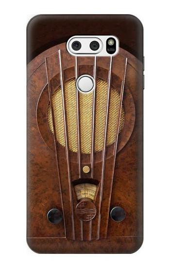 S2655 Vintage Bakelite Deco Radio Etui Coque Housse pour LG V30, LG V30 Plus, LG V30S ThinQ, LG V35, LG V35 ThinQ