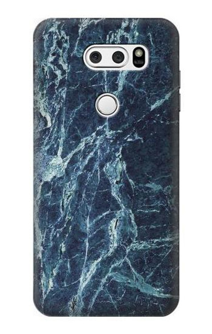 S2799 Light Blue Marble Stone Graphic Printed Etui Coque Housse pour LG V30, LG V30 Plus, LG V30S ThinQ, LG V35, LG V35 ThinQ
