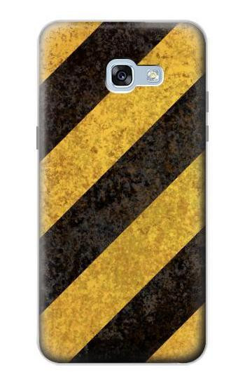S2231 Yellow and Black Line Hazard Striped Etui Coque Housse pour Samsung Galaxy A5 (2017)