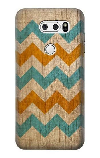 S3033 Vintage Wood Chevron Graphic Printed Etui Coque Housse pour LG V30, LG V30 Plus, LG V30S ThinQ, LG V35, LG V35 ThinQ