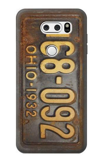 S3228 Vintage Car License Plate Etui Coque Housse pour LG V30, LG V30 Plus, LG V30S ThinQ, LG V35, LG V35 ThinQ