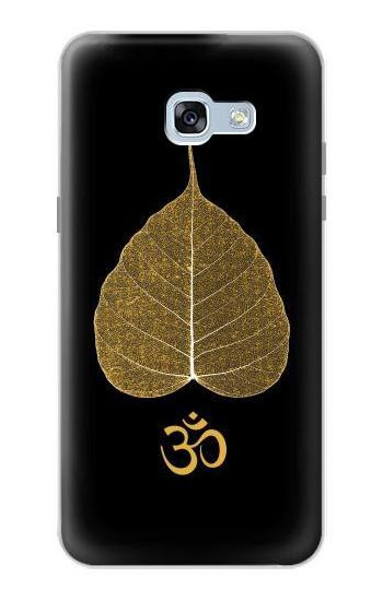 S2331 Gold Leaf Buddhist Om Symbol Etui Coque Housse pour Samsung Galaxy A5 (2017)