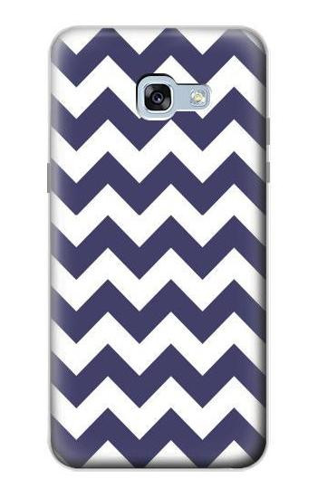 S2345 Navy Blue Shavron Zig Zag Pattern Etui Coque Housse pour Samsung Galaxy A5 (2017)