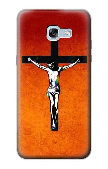 S2421 Jesus Christ On The Cross Etui Coque Housse pour Samsung Galaxy A5 (2017)