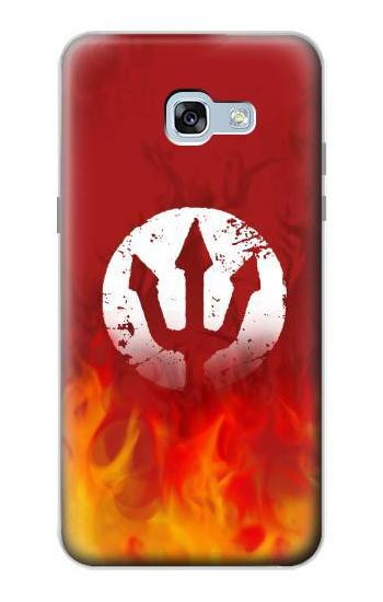 S2803 Fire Red Devil Spear Symbol Etui Coque Housse pour Samsung Galaxy A5 (2017)
