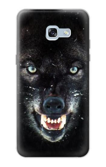 S2823 Black Wolf Blue Eyes Face Etui Coque Housse pour Samsung Galaxy A5 (2017)