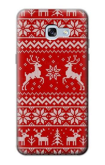 S2835 Christmas Reindeer Knitted Pattern Etui Coque Housse pour Samsung Galaxy A5 (2017)