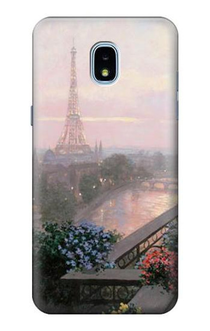 S1443 Terrace in Paris Eifel Etui Coque Housse pour Samsung Galaxy J3 (2018), J3 Star, J3 V 3rd Gen, J3 Orbit, J3 Achieve, Express Prime 3, Amp Prime 3