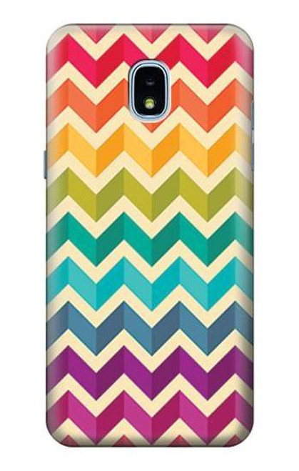 S2362 Rainbow Colorful Shavron Zig Zag Pattern Etui Coque Housse pour Samsung Galaxy J3 (2018), J3 Star, J3 V 3rd Gen, J3 Orbit, J3 Achieve, Express Prime 3, Amp Prime 3