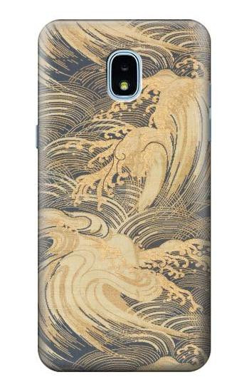S2680 Japan Art Obi With Stylized Waves Etui Coque Housse pour Samsung Galaxy J3 (2018), J3 Star, J3 V 3rd Gen, J3 Orbit, J3 Achieve, Express Prime 3, Amp Prime 3